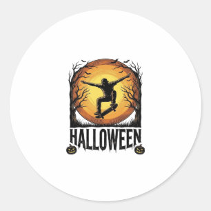Adesivo Design de Vetor Vintage de Skate Moon Halloween_1