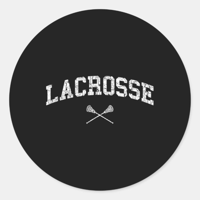 Adesivo Design De Vintage Que Diz Lacrosse (Frente)