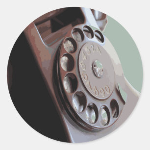 Adesivo Design de Vintagem do Telefone de Discagem Rotação