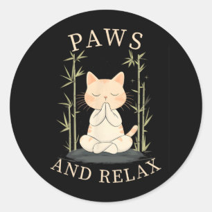 Adesivo Design de Yoga Zen Cat para Amantes de Gatos Homen