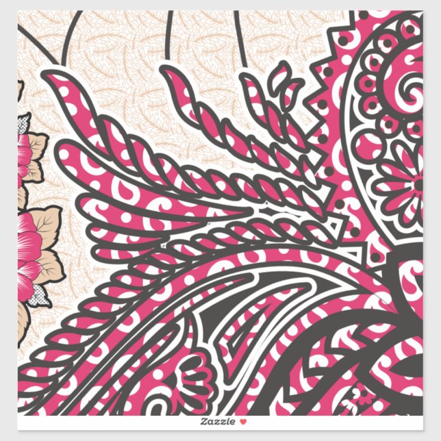 Adesivo Design decorativa com vermelho vívido e alfinete (Folha)