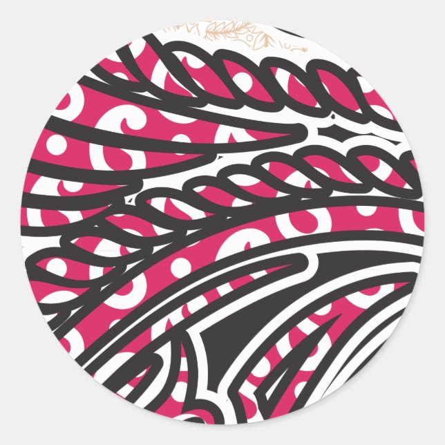 Adesivo Design decorativa com vermelho vívido e alfinete (Frente)