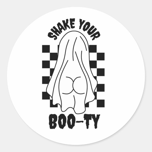 Adesivo Design do Bumbum fantasma - "Shake Your Boo-ty" (Frente)