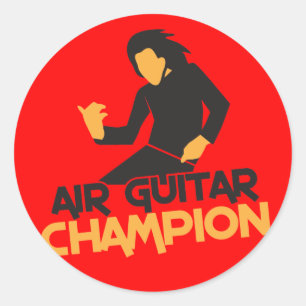 Adesivo Design do campeão de Air Guitar