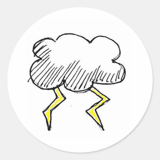 Adesivo Design do Cartoon Storm Cloud Rainy Day (Frente)