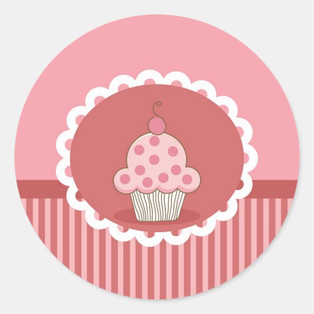 Adesivo Design do Cupcake rosa (Frente)