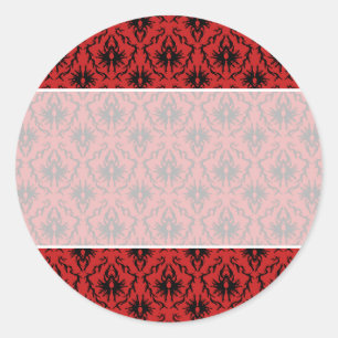 Adesivo Design do Damasco Vermelho e Negro.