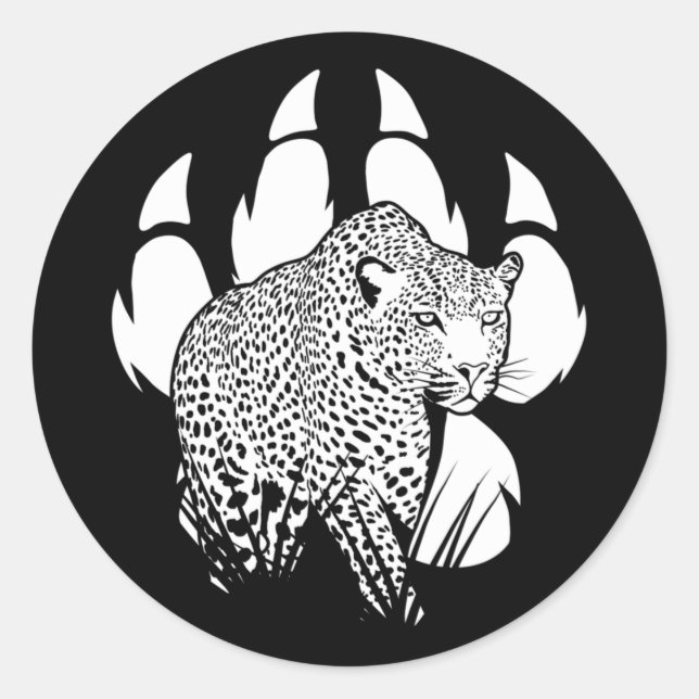 Adesivo Design do Gráfico de Pegada do Pantero Preto e Bra (Frente)