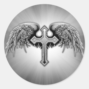 Adesivo Design do Guardian Angel Winged Cross