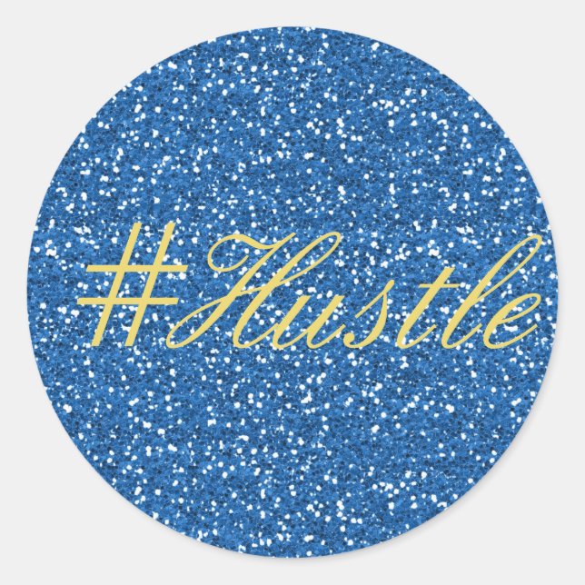 Adesivo Design do Hustle Glitter Azul (Frente)