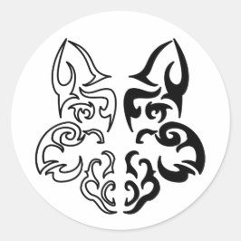 Adesivo Design do Lobo Negro e Branco