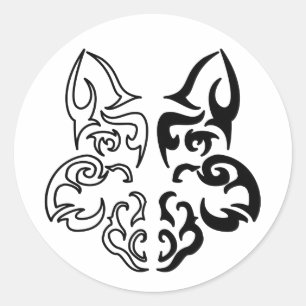 Adesivo Design do Lobo Negro e Branco