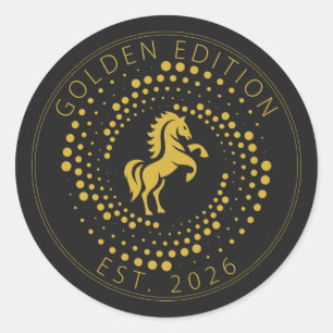 Adesivo Design do logotipo do cavalo edição dourada