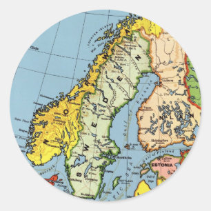 Adesivo Design do mapa de Dinamarca da suecia de Noruega