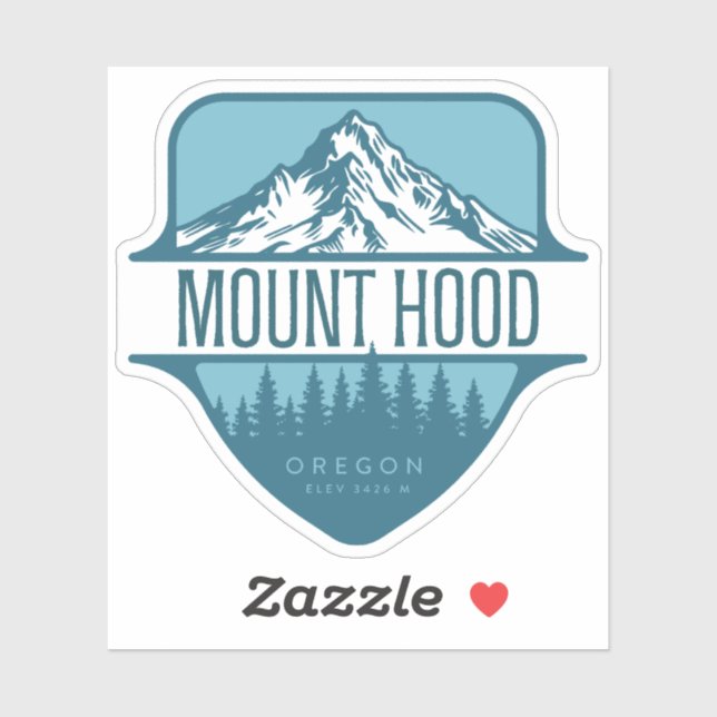 Adesivo Design do Monte Hood Oregon Mountain (Folha)