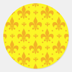 Adesivo Design do padrão Fleur-de-lis amarelo