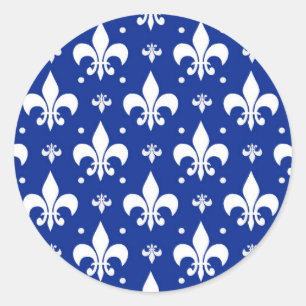 Adesivo Design do padrão Fleur-de-lis de fundo azul
