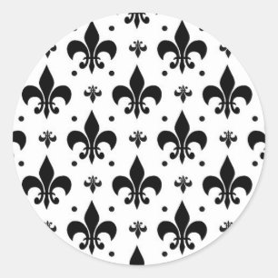 Adesivo Design do padrão Fleur-de-lis de fundo branco