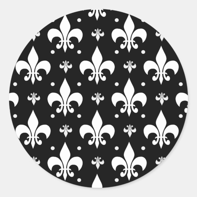 Adesivo Design do padrão Fleur-de-lis preto (Frente)