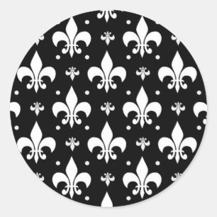 Adesivo Design do padrão Fleur-de-lis preto