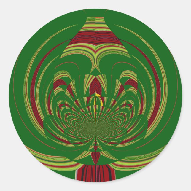 Adesivo Design do Padrão Floral Verde-Étnico Africano (Frente)