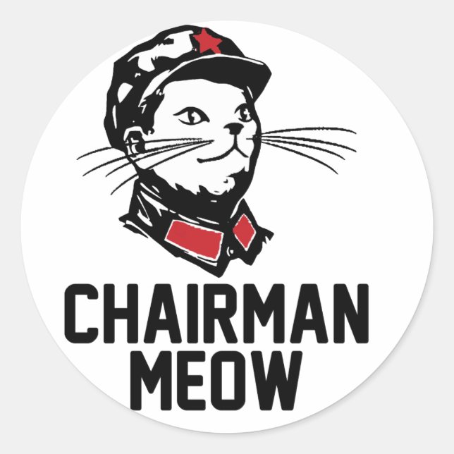 Adesivo Design do Presidente Meow (Mao) (Frente)