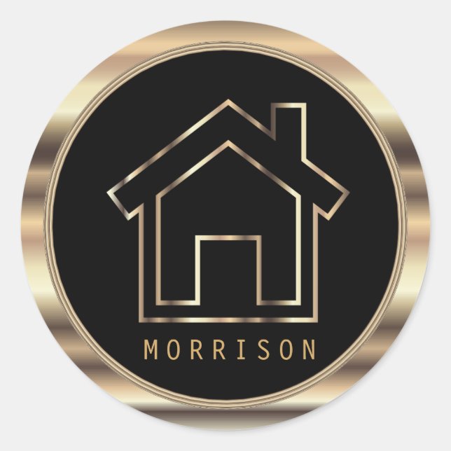 Adesivo Design do Realer de Metal Dourado e Preto (Frente)