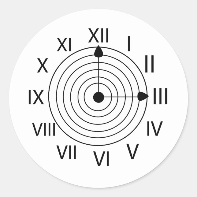 Adesivo Design do relógio romano preto e branco (Frente)