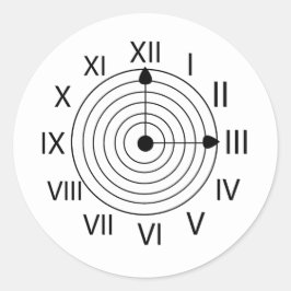 Adesivo Design do relógio romano preto e branco