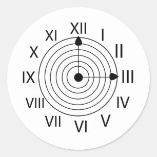 Adesivo Design do relógio romano preto e branco