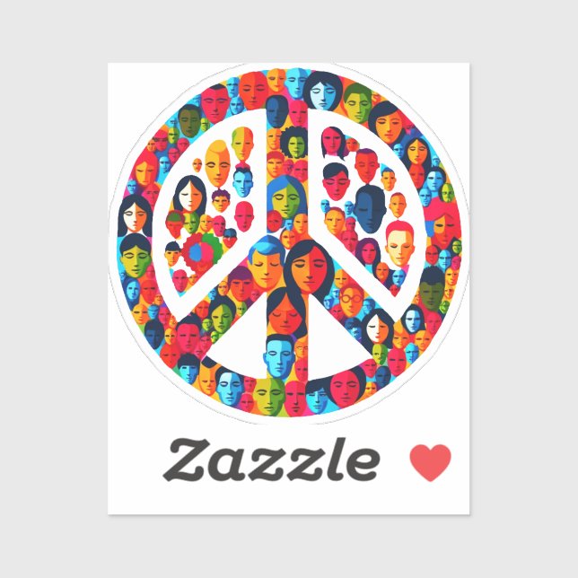 Adesivo Design do Sinal de Paz de Unidade Global da Divers (Folha)