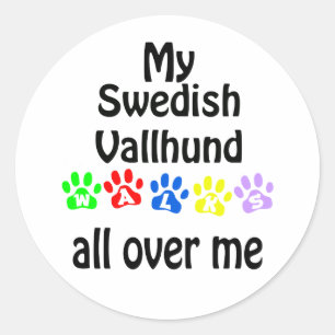 Adesivo Design do Vallhund Walks sueco