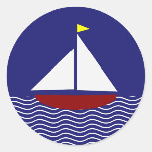 Adesivo Design do veleiro dos azuis marinhos e do vermelho