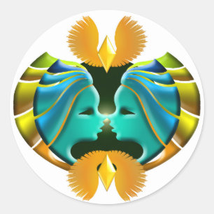 Adesivo Design dos Gêmeos do sinal do zodíaco