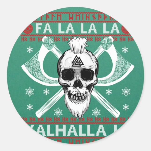 Adesivo Design Fa-La-La Valhalla Viking Val de Natal Feio (Frente)