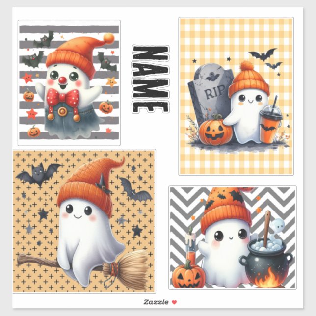 Adesivo Design fantasma personalizável e bonito (Folha)