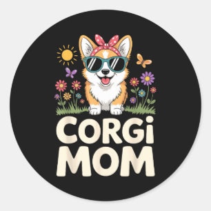 Adesivo Design Fofo de Corgi para Mulheres Meninas Mãe Cac