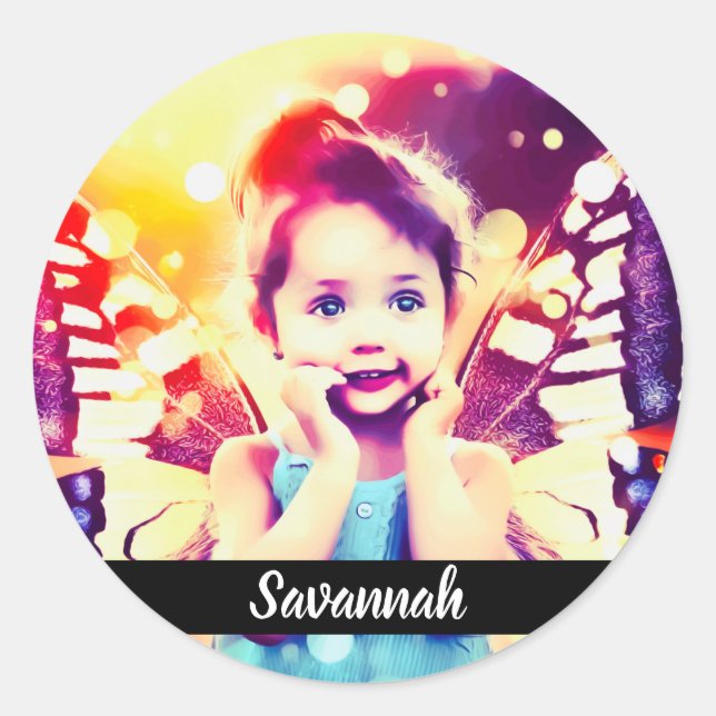 Adesivo Design Foto de seu próprio nome personalizado pers (Frente)