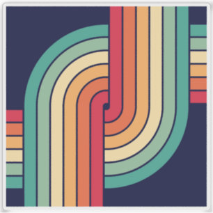 Adesivo Design Geométrico Retro dos Anos 70
