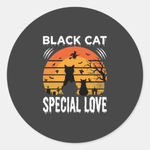Adesivo Design Gótico de Amor Especial de Gato Preto no Ha