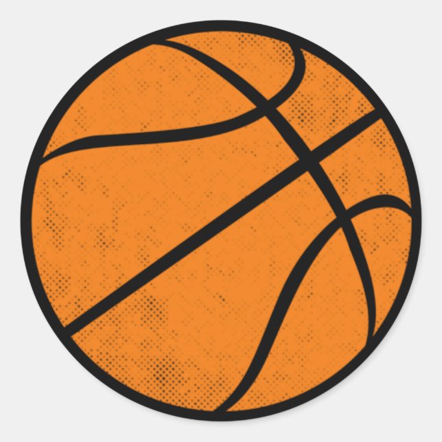 Adesivo Design Gráfico de Basquete Vintage Angustiado (Frente)