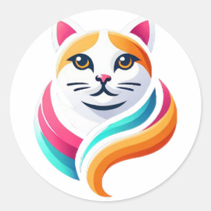 Adesivo Design gráfico de gato apanhador de olhos com cor