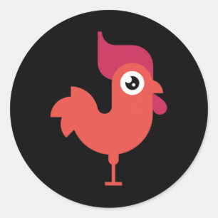 Adesivo Design Gráfico de Mascote Animal de Galo Frango Jo