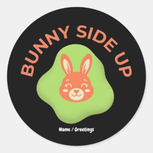 Adesivo Design Gráfico de Ovo de Páscoa Retro Bunny Side U