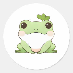 Adesivo Design Kawaii de Sapo Chibi Simples e Fofo