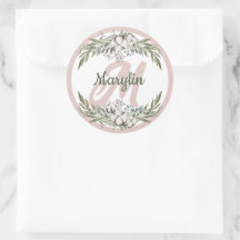 design minimalista de flores de algodão monograma