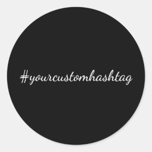 Adesivo Design Moderno de Hashtag Preto Tendência