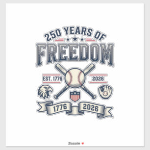Adesivo Design Patriótico de Beisebol 250 Anos de Liberdad