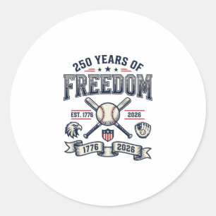 Adesivo Design Patriótico de Beisebol 250 Anos de Liberdad