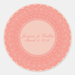 Adesivo Design personalizado elegante de coral e pêssego